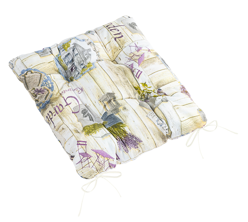 Bellatex Sedák EMA prošívaný, Zahrada lila - 40x40 cm