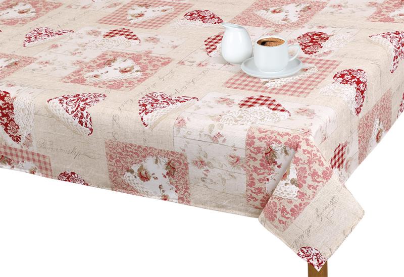 Bellatex Ubrus EMA, Srdce patchwork, růžový - 120x140 cm