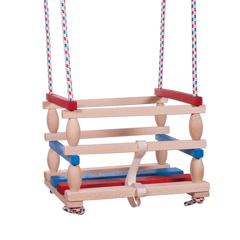 Dětská Baby dřevěná houpačka, Barevná