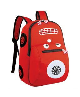 Dětský neoprenový batoh Autíčko červené 30 x 22 x 10 cm