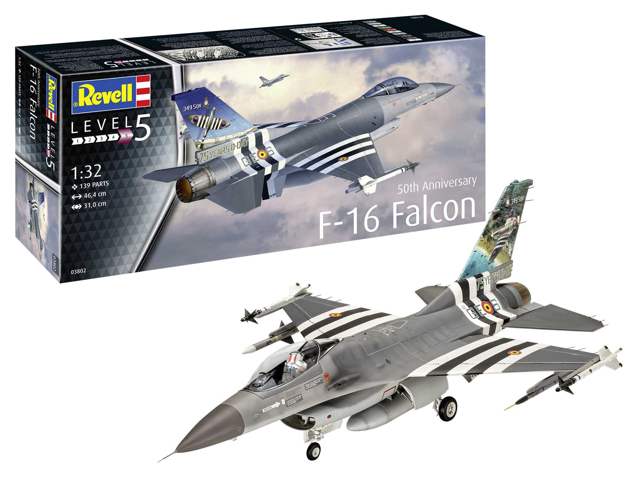 Revell Plastic ModelKit letadlo 03802 - 50th Anniversary F-16 Falcon (1:32)