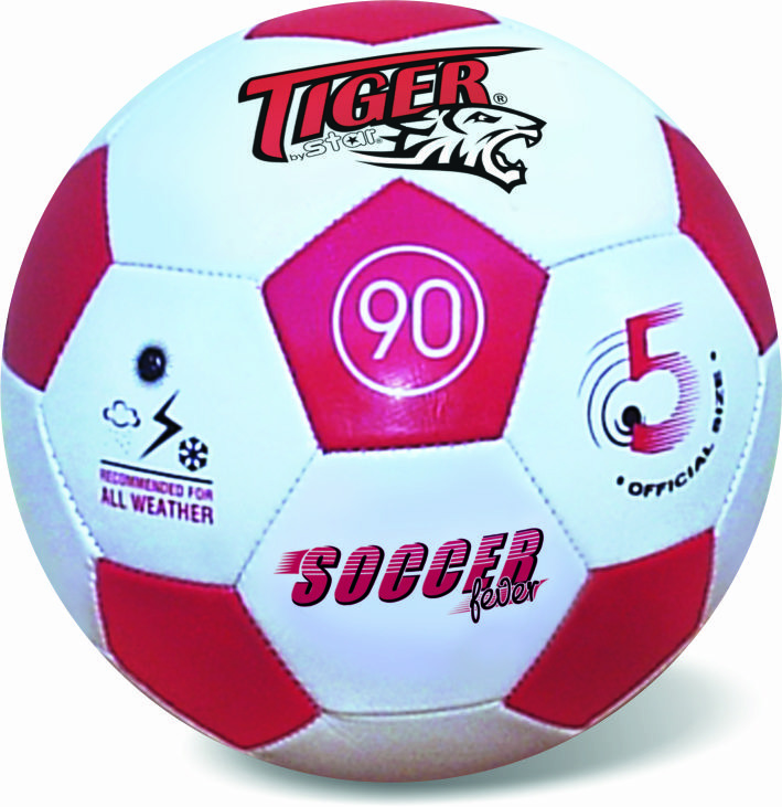 Fotbalový kožený míč Soccer Fever Tyger červený, vel. 5