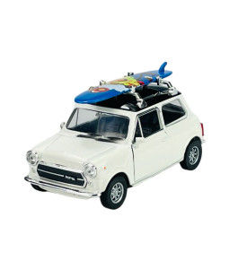 Welly Mini Cooper 1300 with Surf, bílý, 1:34