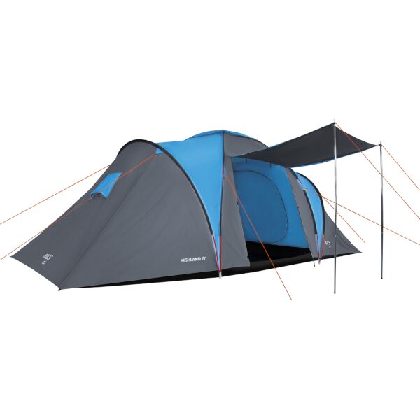 NILS Camp NC6431 Highland IV Rodinný stan, 4 osoby, modro-šedý