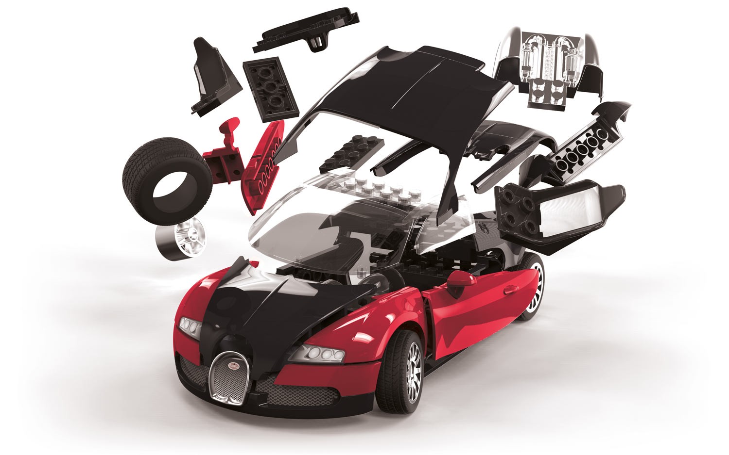 Airfix Quick Bulid J6020 Bugatti Veyron Červená