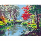 Malování podle čísel na plátno Divoká řeka, 30x40 cm