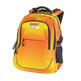 Easy školní tříkomorový batoh Žluto - oranžový, 44 x 31 x 20 cm 