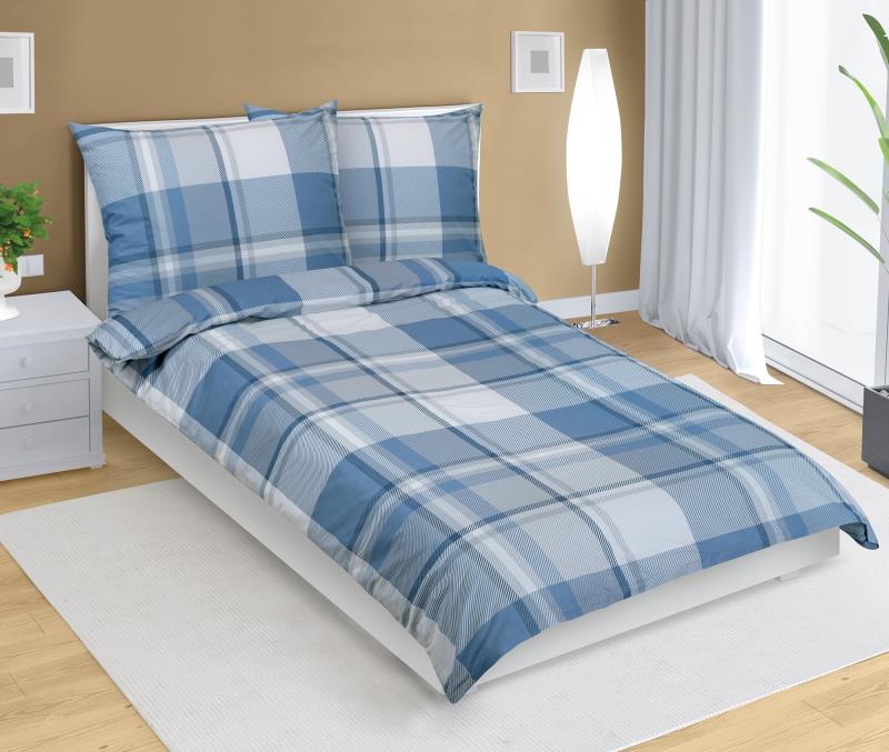 Bellatex Povlečení bavlna, Kostka modrá - 140x200, 70x90 cm