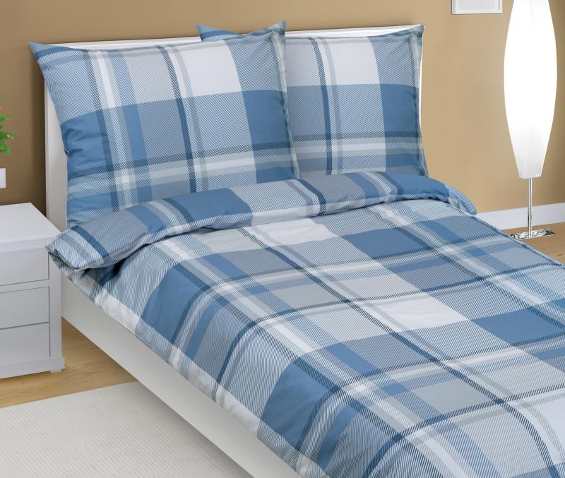 Bellatex Povlečení bavlna, Kostka modrá - 140x200, 70x90 cm
