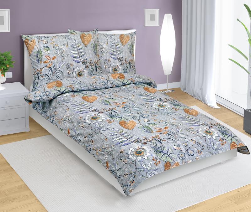 Bellatex Povlečení bavlněné, Listí fialové - 140x200, 70x90 cm