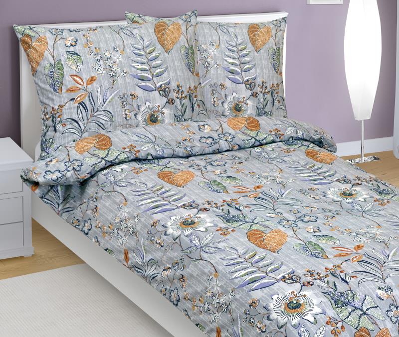 Bellatex Povlečení bavlněné, Listí fialové - 140x200, 70x90 cm