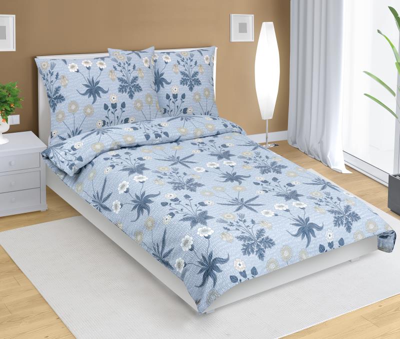 Bellatex Povlečení krep, Louka modrá - 140x200, 70x90 cm