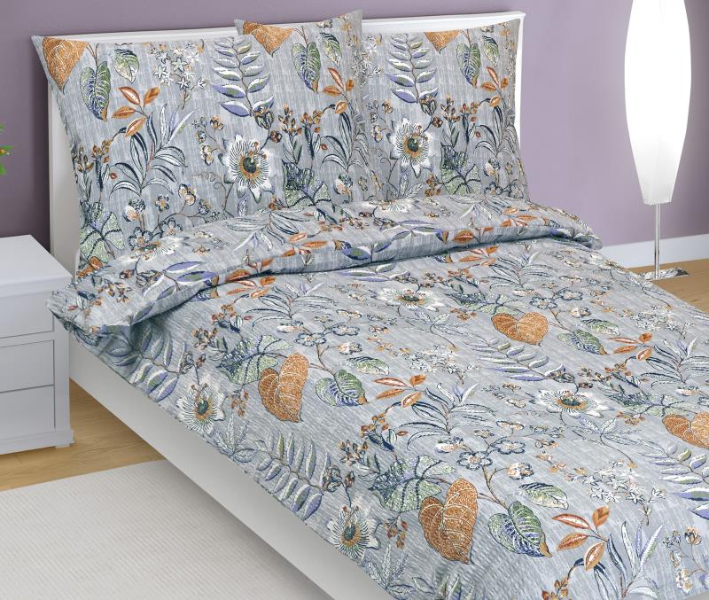Bellatex Povlečení krep, Listí fialové - 140x220, 70x90 cm