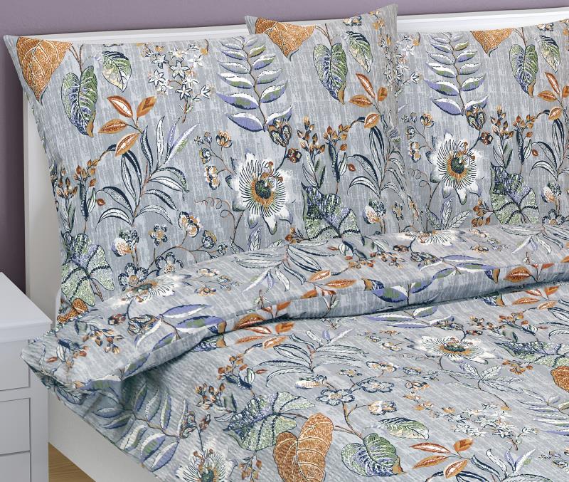 Bellatex Povlečení krep, Listí fialové - 140x220, 70x90 cm