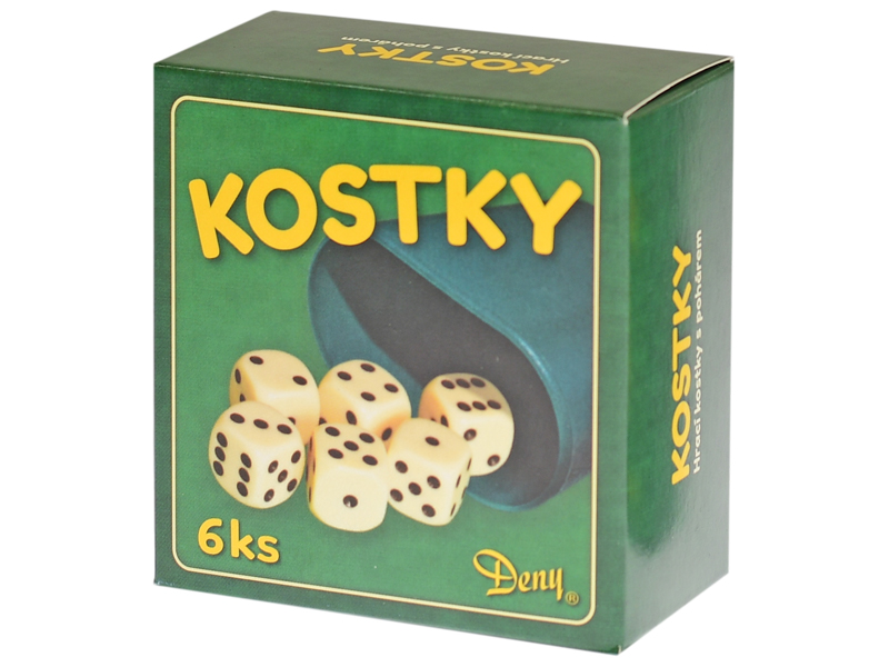 Kostky hrací s kelímkem v krabičce