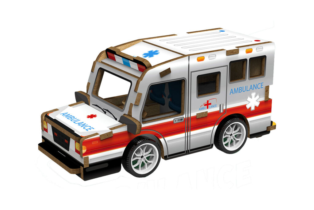 Wiky Dřevěné 3D puzzle Sanitka 13 cm