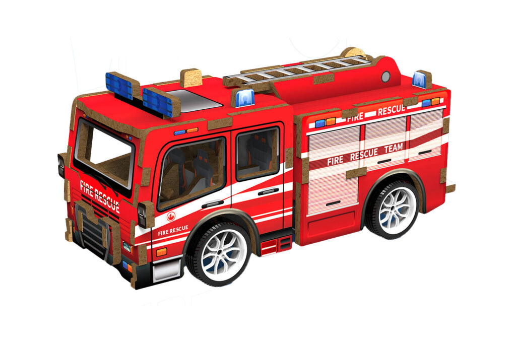 Wiky Dřevěné 3D puzzle Hasičské auto 13 cm