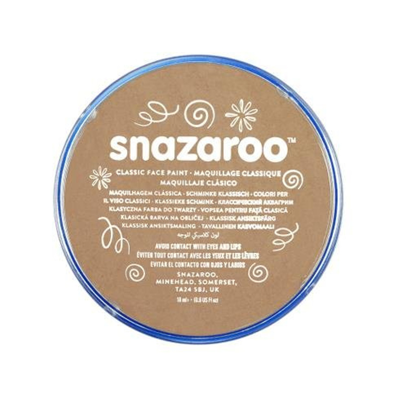 Snazaroo barva na obličej 18 ml. - Hnědá světlá, Light Beige