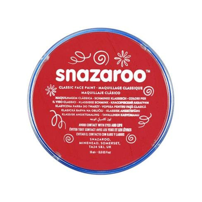 Snazaroo barva na obličej 18 ml. - Červená, Bright Red