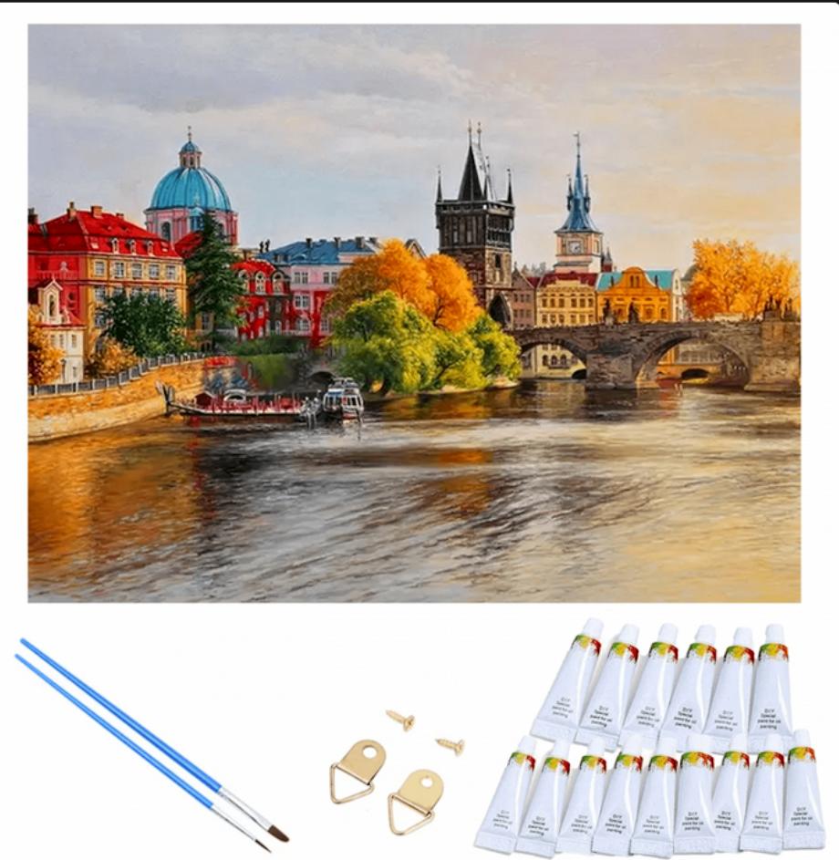 Malování podle čísel na plátno Praha, 30x40 cm