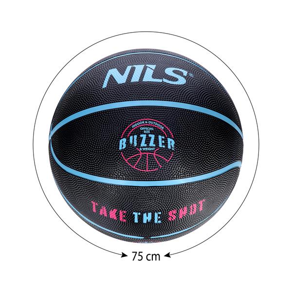 Basketbalový míč NILS NPK271 Buzzer 7 černý