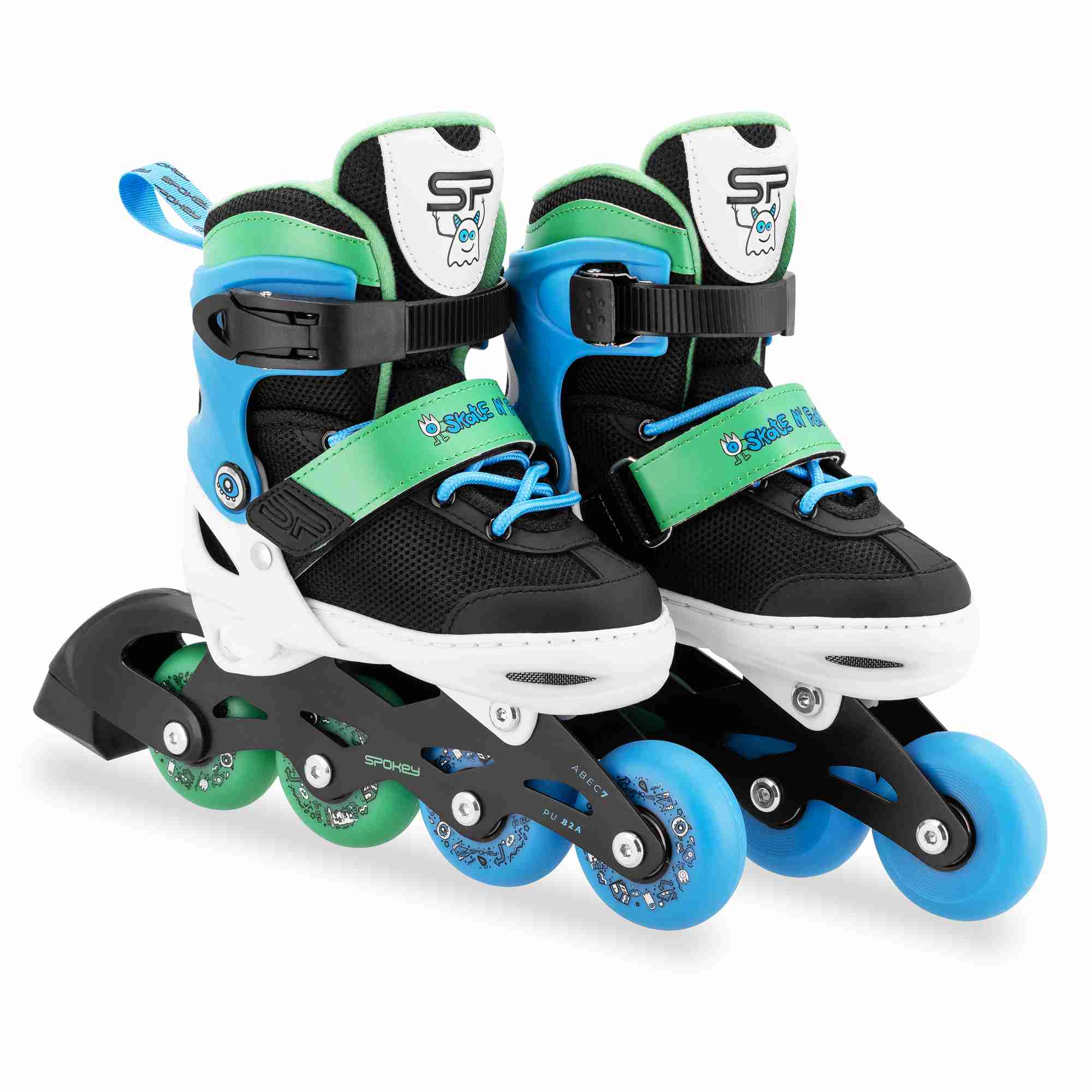 Spokey JOY Dětské kolečkové brusle, černo-modré, vel. 31-34