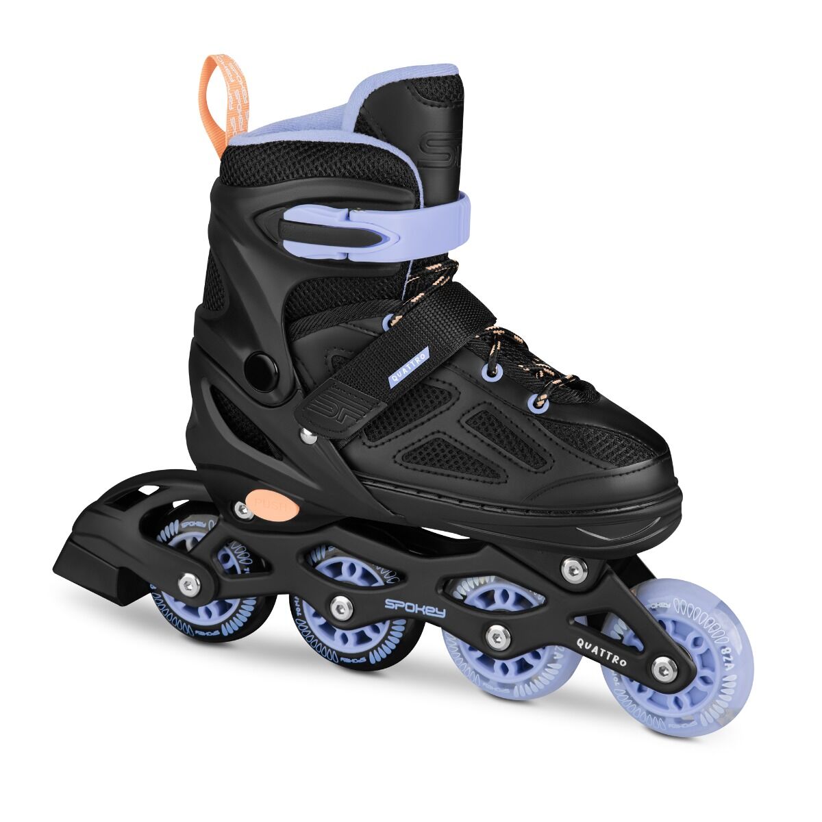 Spokey QUATTRO 4in1 Kolečkové brusle černo-fialové, vel. 30-33
