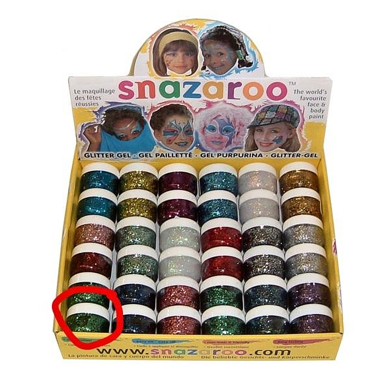 Třpytivý gel Snazaroo - Zelený 12ml