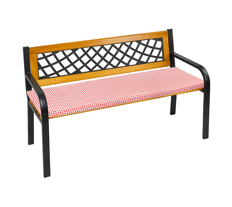 Bellatex Sedák na lavici hladký, Kostička červená - 40x150cm