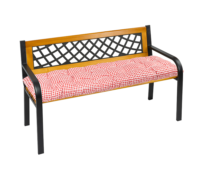 Bellatex Sedák na lavici prošívaný, Kostička červená - 40x120cm