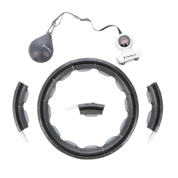 Masážní hula hoop HMS HHM15 se závažím, magnety a počítadlem černá