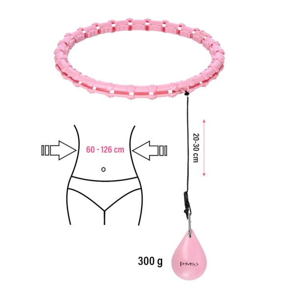 Masážní Hula Hoop HMS HHW11 se závažím a zečtíhlující pás BR163 PLUS SIZE