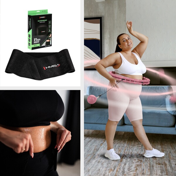 Masážní Hula Hoop HMS HHW11 se závažím a zečtíhlující pás BR163 PLUS SIZE