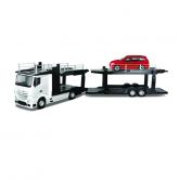 BBurago Mercedes Benz Actros autotransport a Ford Focus 1:43