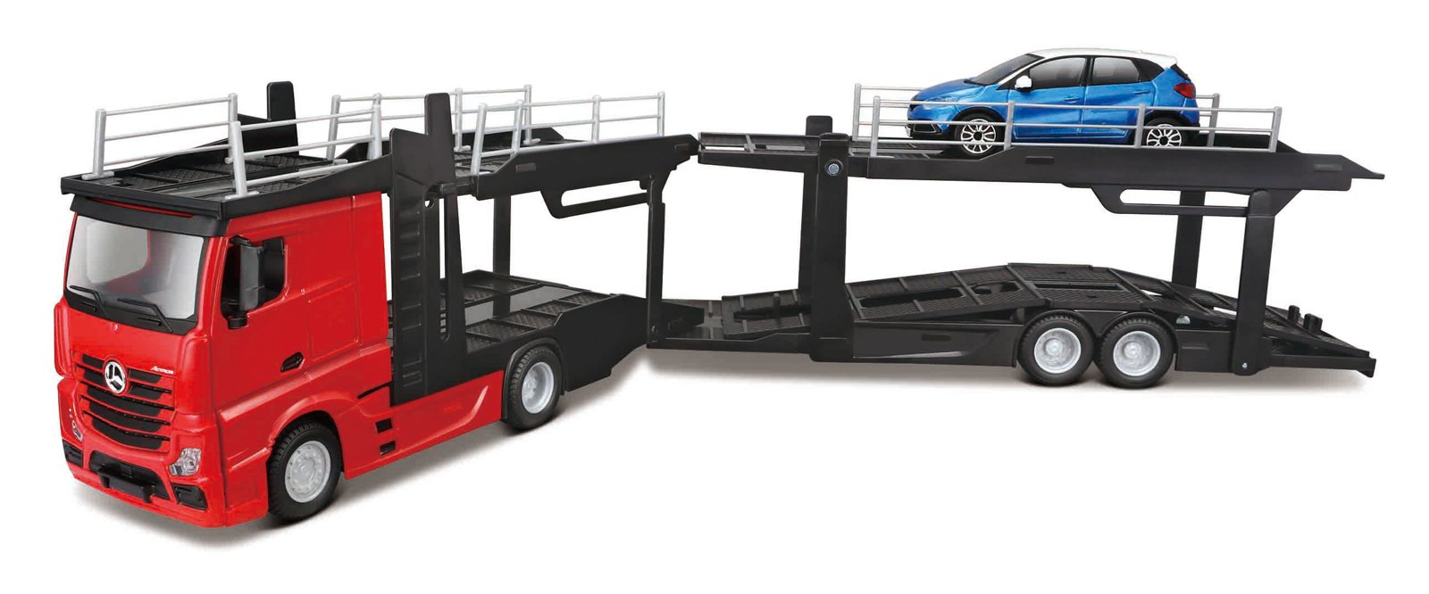 Bburago Mercedes Benz Actros autotransport a Renault Captur 1:43