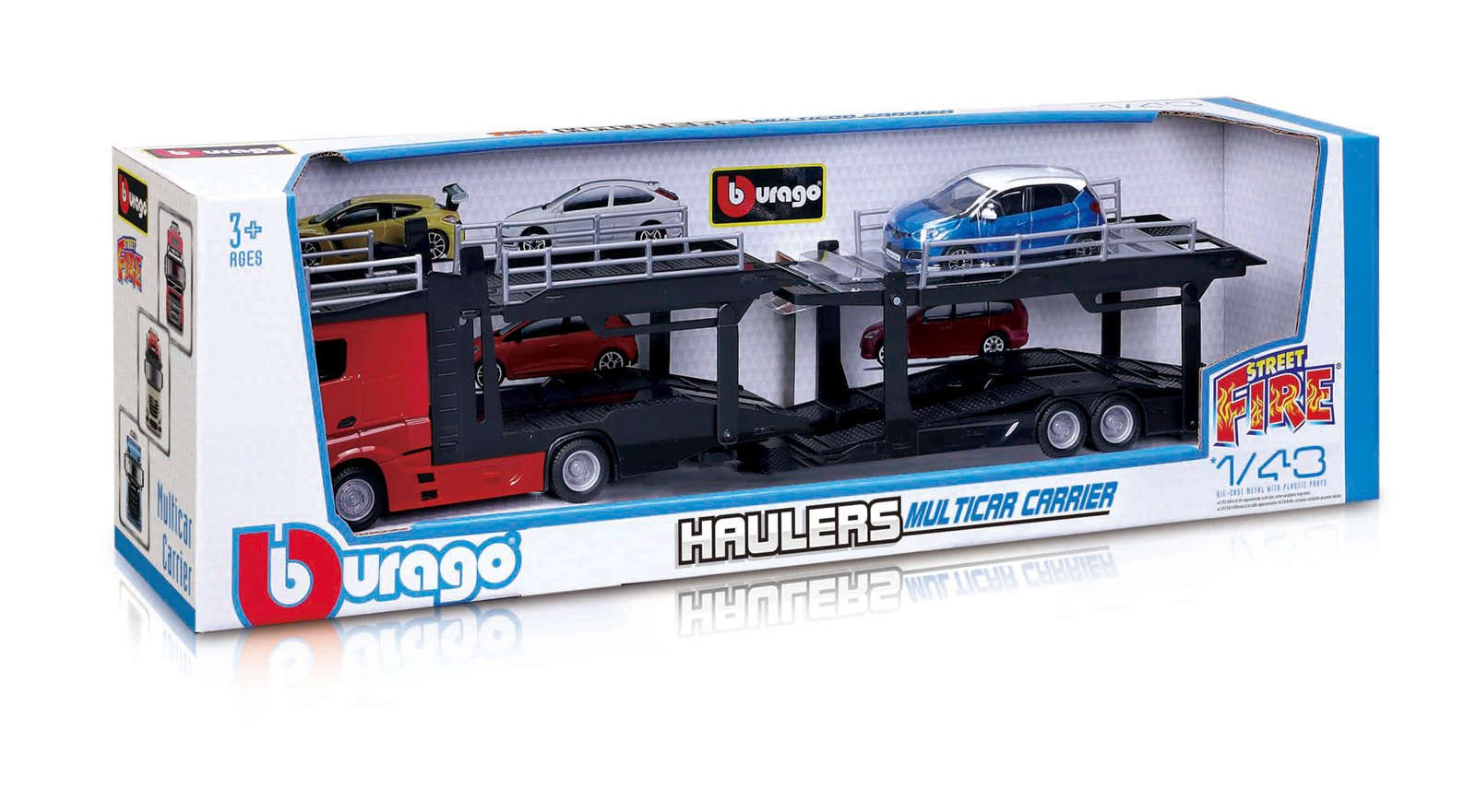 Bburago Mercedes Benz Actros autotransport a Renault Captur 1:43