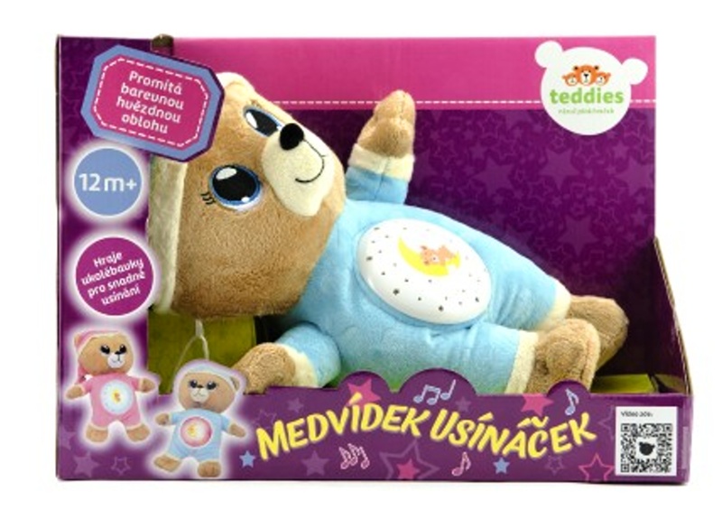 Plyšový medvídek usínáček modrý 32 cm