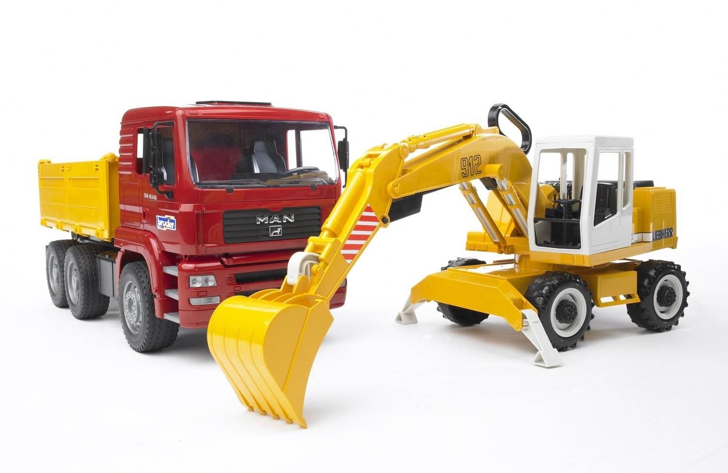 Bruder 2751 MAN TGA nákladní auto s bagrem Liebherr