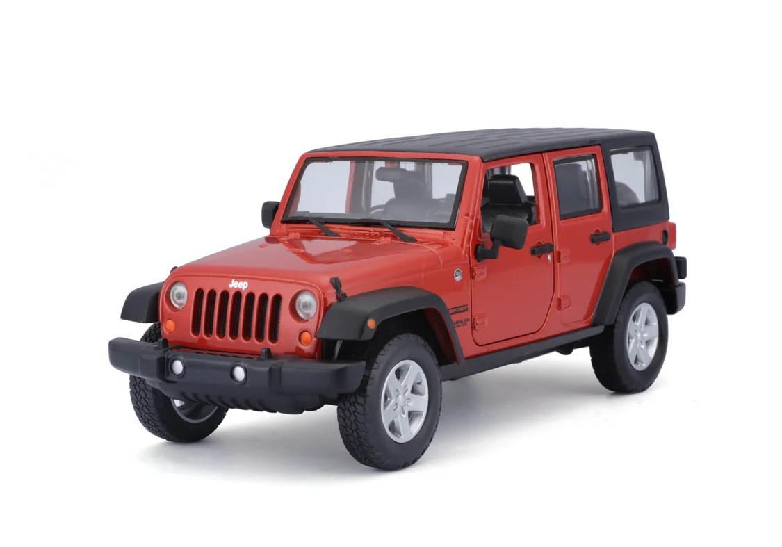 Maisto 2015 Jeep Wrangler Unlimited, metal oranžová, 1:24