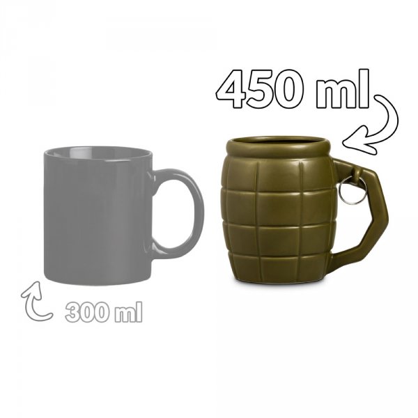 Granátový hrnek s pojistkou, Zelený 450 ml.