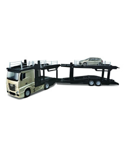 Bburago Mercedes Benz Actros autotransport a VW Polo 1:43