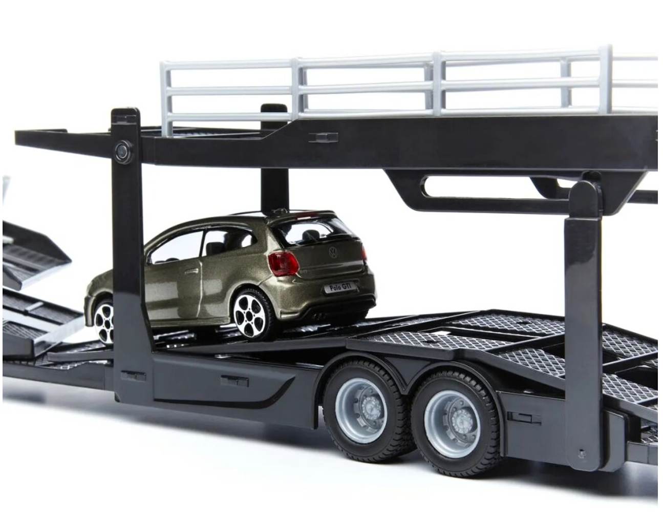 Bburago Mercedes Benz Actros autotransport a VW Polo GTI 1:43