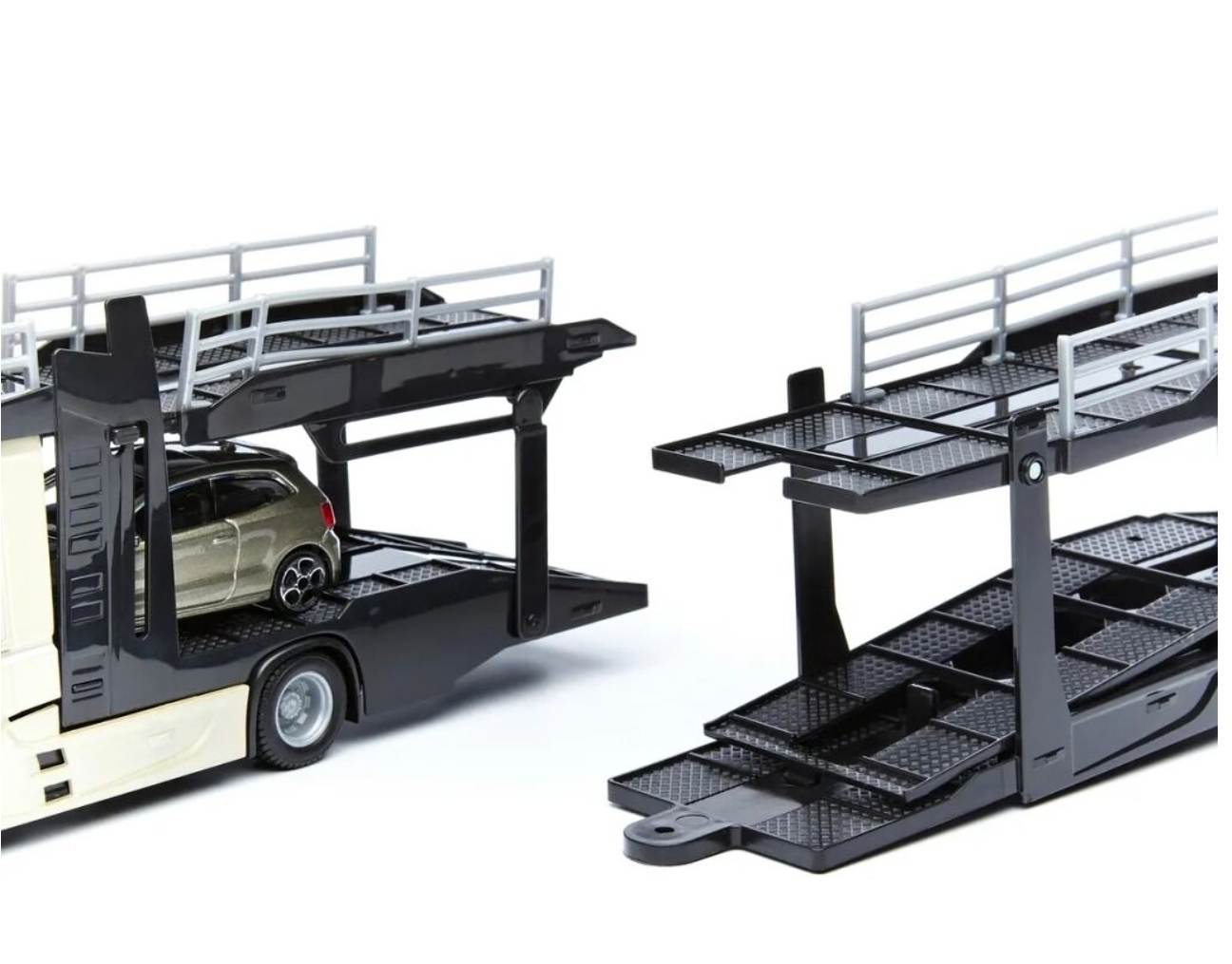 Bburago Mercedes Benz Actros autotransport a VW Polo GTI 1:43
