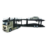 Bburago Mercedes Benz Actros autotransport a VW Polo 1:43