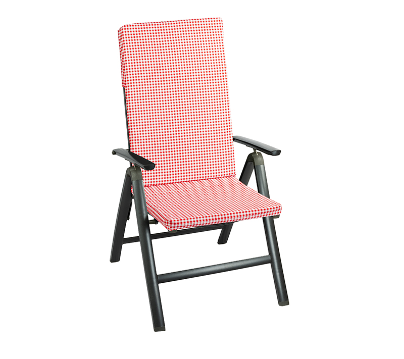 Bellatex Sedák na zahradní židli, Kostička červená - 47x115 cm