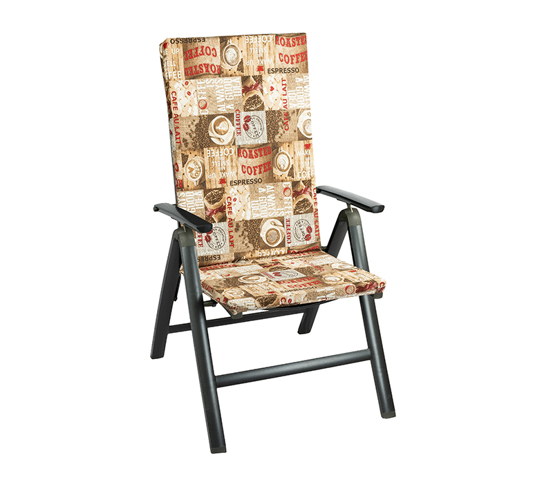 Bellatex Sedák na zahradní židli, Káva zrnková - 47x115 cm
