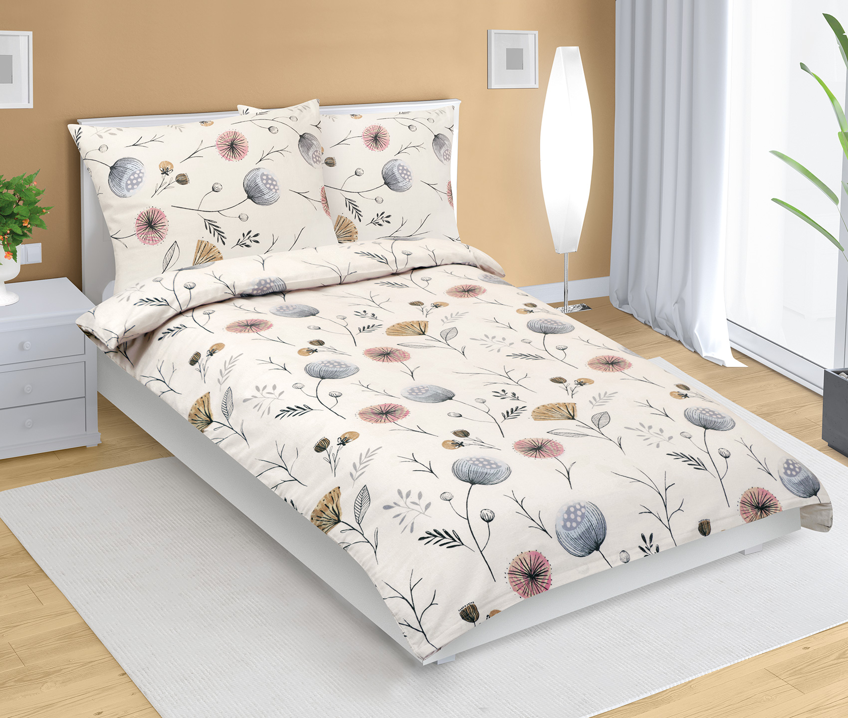 Bellatex Povlečení flanelové, Makovice - 140x200, 70x90 cm