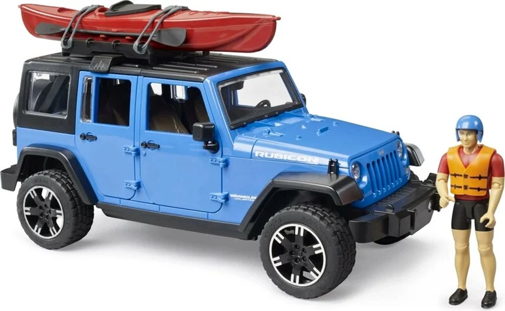 Bruder 2529 Jeep Wrangler Rubicon Unlimited s kajakem a kajakářem