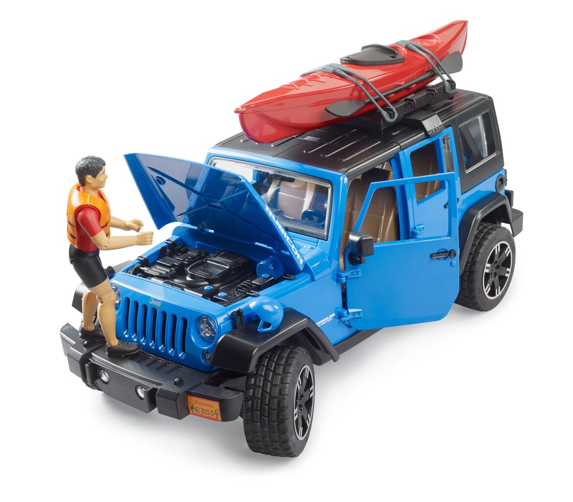 Bruder 2529 Jeep Wrangler Rubicon Unlimited s kajakem a kajakářem