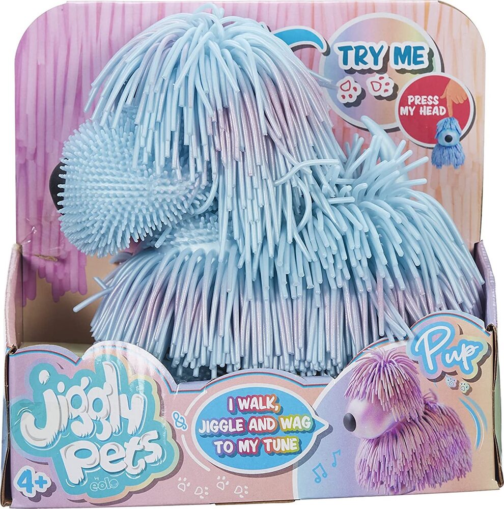Jiggly perleťový pejsek modrý 16cm